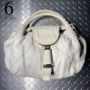 Fendi Vintage Leather Spy Hobo in White